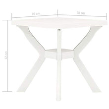 vidaXL Tavolo da Bistrò Pieghevole Robusto Durevole Leggero Elegante Tavola Giardino Pub Arredi per Esterni Bianco 70x70x72 cm in Plastica