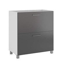 Randalsa Happy mobili 80 cm | Grigio | 81 x 91 x 46 cm | Mobile con 2 cassetti + lavabo in Ceramica