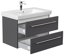 Villeroy & Boch Lavabo con mobiletto, Legno, Antracite Lucido, 75x50x44 cm, 2 unità
