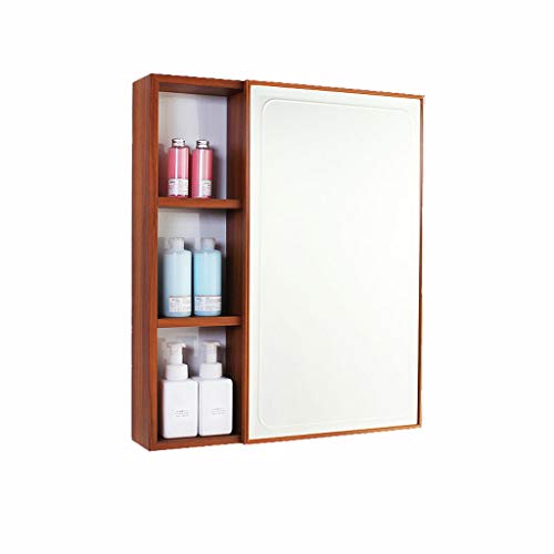 haozai Mobiletto Pensile da Bagno con Specchio Salvaspazio Mobile da Lavabo Stile Rustico Armadietto Arredo Specchio A Parete, 60x70x12.5cm 20