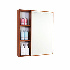 haozai Mobiletto Pensile da Bagno con Specchio Salvaspazio Mobile da Lavabo Stile Rustico Armadietto Arredo Specchio A Parete, 60x70x12.5cm 20