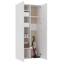 Festnight Armadio Vestiti,Armadio Moderno,Armadio Camera da Letto,Armadio Bianco,Armadietto Vestiti Bianco in Truciolato,Armadietto Bianco,Armadietto Ripostiglio,Armadio Bagno 80x35,5x180 cm