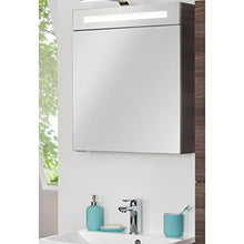 FACKELMANN B.Clever - Set di mobili da bagno, 3 pezzi, 120 cm, con lavabo in marmo e armadietto a specchio a LED