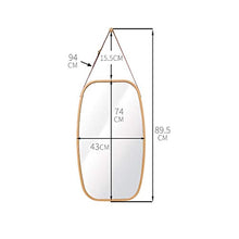 XQAQX Specchio da Trucco Specchio Ingranditore Europea a Parete Bathroom Specchio, Specchio Vestirsi, Mobili Moda Bagno Decorazione Specchio da Toilette, bambù Telaio (74 * 43cm)