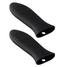 Cabilock 2 Pezzi in Silicone Copri Manico per Padelle Manici Resistenti al Calore per Padelle Bistecchiere Padelle in Ghisa (Nero)