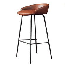 Sgabello Da Bar Vintage Sgabello sedia Poggiapiedi Sedia da pranzo, bar Sgabello con Cuoio sedile imbottito for la cucina Bar Caffetteria Patio Bancone Sgabello Black Metal Leg Max.carico 400lb