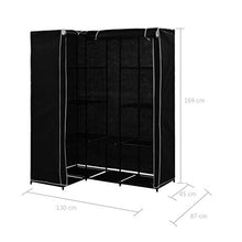 Festnight- Armadio Angolare, Guardaroba Portatile Nero 130x87x169 cm