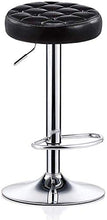 LWW Sgabelli, similpelle esterni orientabili Ascensore girevole a gas, Chrome poggiapiedi e base per la prima colazione, Contatore, cucina e la casa,Nero