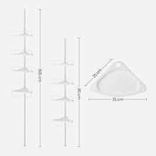 SONGMICS 85-305 cm Portasapone Scaffale Doccia Mensola Angolare da Bagno 4 Ripiani Altezza Regolabile Bianco BCB001A