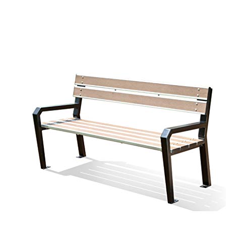 XLOO Mobili da Giardino, panchina da Giardino per 2 Persone, Decorazione da Giardino, Legno di plastica, Struttura in Acciaio, Super carico, Protezione Ambientale