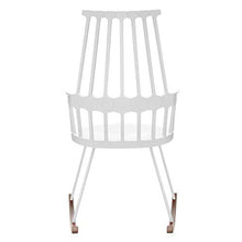 Kartell Comback, Sedia a Dondolo in Frassino Tinto Rovere, Bianco