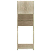 Festnight Mobile per Lavatrice Rovere, Mobiletto per Bagno in Truciolato Sonoma 64x25,5x190 cm