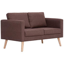 Cikonielf - Divano a 2 posti, design scandinavo, con 2 cuscini per schienale e 2 cuscini per seduta per soggiorno, 116 x 70 x 73 cm, colore: Marrone
