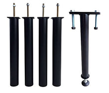 Générique - Set di 5 piedi per letto da 30 cm (con supporto centrale fissaggio senza fori) – Diametro Ø 40 mm – Nero – Rotondo
