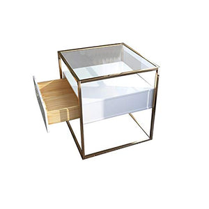 H-Comodini Camera Tavolino Laterale Comodino Nordic Legno Solido Soggiorno Corner Corner Multifunzionale Locker Camera Governo di immagazzinaggio (Color : White)