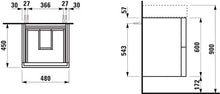 Laufen Mobiletto lavabo Kartell Running, Adatto per lavabo 810332, 2 cassetti, 480x600x450, colorazione: Grigio Ardesia - H4075090336421