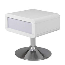 Amazon Brand - Movian Emme - Comodino, 40 x 40 x 45 cm (Lu x La x A), bianco lucido