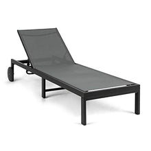 blumfeldt Lucca Lounger - Sedia a Sdraio, Sdraio da Giardino, Superficie: 57 x 187 cm, Portatile, con Rotelle, Schienale con 4 Regolazioni, Idrorepellente, Grigio Scuro