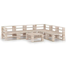 SKM Set Divani da Giardino su Pallet 7 pz in Legno di Pino (143.36kg)