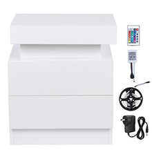 Moolo Comodino Coloful LED Light Bedsideside-Sweat Seak Ampia capacità Armadio di Stoccaggio con 2 Cassetti per Camera da Letto 220V
