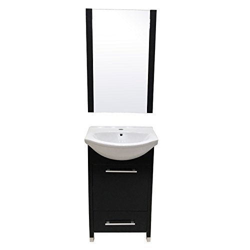 Rubea Blackey - Mobiletto da bagno in legno massello, 500 mm