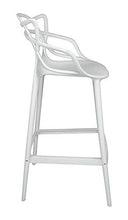 SAMIRA Sgabello da Bar in Polipropilene Bianco MOD. Noah (2 pz)