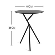 TONG HXF- Tavolino da caffè in Metallo Diametro 45 * H58cm mobili arredati Soggiorno Balcone casa e Ufficio Tavolo Durevole (Color : Black, Size : Diameter 45*H58cm)