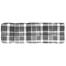 Buyounger Cuscino Divano da Giardino Quadri Grigio 120x40x12 cm in Tessuto