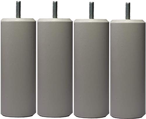 Margot Camaleonte Cilindro – Set di 4 Piedi di Rete, Legno, Bianco, 5,5 x 5,5 x 18 cm