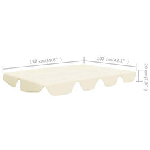 Oushome Baldacchino per Dondolo Giardino Crema 192x147 cm 270 g/m2