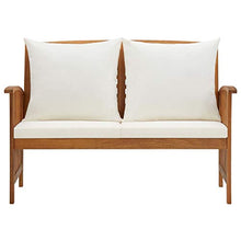 Tidyard Panca Panchina da Giardino a 2 Posti in Legno Massello di Acacia con Cuscini 119x67x83 cm,Panca con Braccioli,Panca da Esterno in Legno,Panca in Legno,Divanetto da Giardino per Esterno Legno