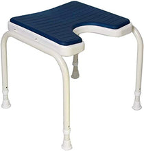 Sgabello da bagno JUNshower feci doccia / vasca da bagno Sgabelli 304 acciaio inossidabile stent doccia Sedile Sgabello for anziani / disabili AntiSlip Mats Doccia Sedia Heavy Duty in Blue Max.250 kg