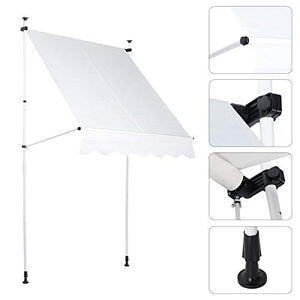Greensen Tenda a Scomparsa Manuale Regolabile Tenda da Esterno per Porta Finestra da Giardino Tenda da Sole Tenda da Sole Tettoia da Giardino Tettoia da Sole Riparo 11,5x4 Piedi(Beige)