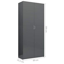 FAMIROSA Armadietto Grigio Lucido 80x35,5x180 cm in Truciolato