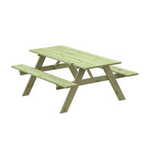 Gardiun Tavolo Picnic in Legno Trattato Solido 28 mm con Panca 177x151x77 cm 6/8 Persone