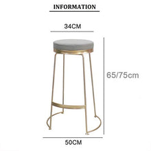 XHCP Mobili Soggiorno Sgabelli Sgabelli Bar Rivestiti in Ecopelle | Sedia da Pranzo Moderna in Metallo Stile Rotondo - Gambe Dorate
