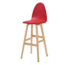 LXYPLM Sgabello Sedie Bar Barstools Bar Sedie bancone in Legno Seduta con Schienale, Kitchen Cafe Semplice Ecopelle Bar for Il Tempo Libero Alti sgabelli Arredo Bar Cucina (Color : Red)