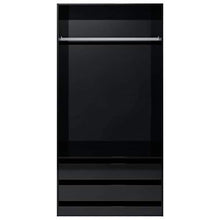 Armadio Aperto Camera da Letto con 2 Cassetti 1 Ampio Scomparto con Asta per Appendere i Vestiti 100 x 50 x 200 cm Nero Lucido