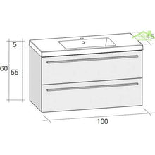 Insieme Mobile & lavabo Riho Bellizzi Set 11 in legno lucido 100 x 45 x H 60 cm