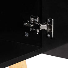 SKM Credenza Nera 160x40x70 cm in MDF