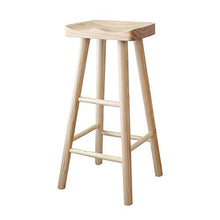 XuQinQin Nordic Solido Pine Bar Sgabello con pedana casa Sedia da Cucina sgabelli da Bar (Size : Medium)