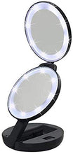 Specchio per trucco pieghevole da viaggio illuminato a LED Specchio per trucco portatile da viaggio illuminato con luce Specchio cosmetico a LED Specchio ingranditore 5X Specchio da viaggio regolabile
