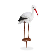 Relaxdays Figura da Giardino a Forma di Cicogna, Decorativa, Allontana gli Aironi, HxLxP: 80 x 22 x 64 cm, Bianco/Rosso