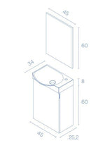 Amizuva Mika Mobile da Bagno, Legno, Bianco Lucido, 45 x 60 x 25 cm