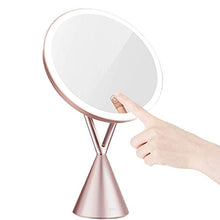 Specchio per Il Trucco, Specchi per Il Trucco del Bagno LED con luci, Specchio per Il Trucco Illuminato Ingrandimento 1x / 5X Girevole di 30 Gradi con oscuramento del Touch Screen