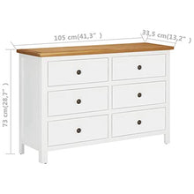 Festnight Cassettiera | Credenza con 6 Cassetti Mobiletto Mobile Arredo 105x33,5x73 cm in Legno Massello di Rovere