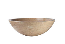 Yuchengstone Lavabo grande in marmo pregiato, colore: marrone chiaro con venature, pezzo unico, dimensioni Ø/H: 42/15,3 cm, peso: ca. 10 kg