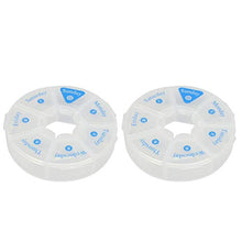 HEALLILY Organizzatore Settimanale di Pillole - Astuccio per Pillole Rotondo Portatile da 2 Pezzi Scatola per Pillole Senza Bpa per Il Lavoro in Farmacia