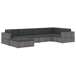 vidaXL Poltrona Modulare ad Angolo 1 pz con Cuscini Foderati Lavabili Leggera Elegante Arredi da Esterno Divano Polyrattan Nero Telaio in Acciaio