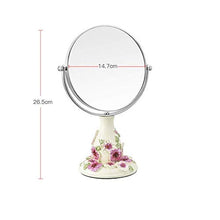 LFK Vintage Makeup Mirror,Specchio girevole a 360°,1X e 3X ingrandimento,Specchio cosmetico rotondo doppio lato rotante